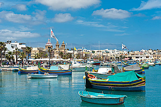 多彩,涂绘,传统,渔船,港口,马尔萨什洛克,马耳他,欧洲