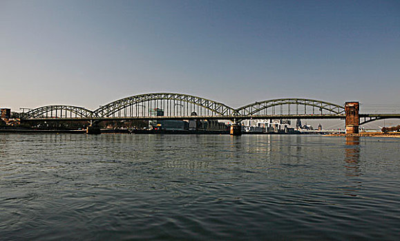 历史,铁路桥,南,桥,科隆,北莱茵-威斯特伐利亚,德国,欧洲