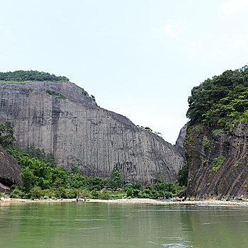 漂亮,风景,山,河,夏天