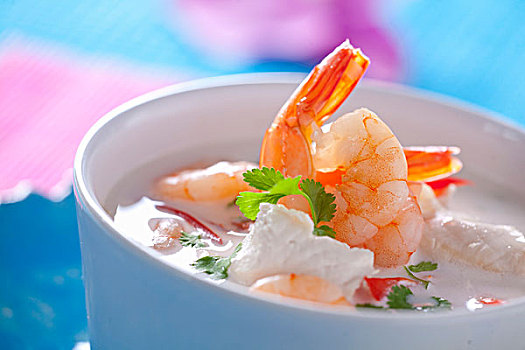 虾汤,酸乳,泰国