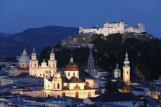 大教堂,教堂,圣芳济修会,霍亨萨尔斯堡城堡,萨尔茨堡,奥地利,欧洲