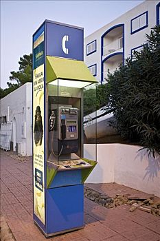 公用电话,伊比沙岛,巴利阿里群岛,西班牙
