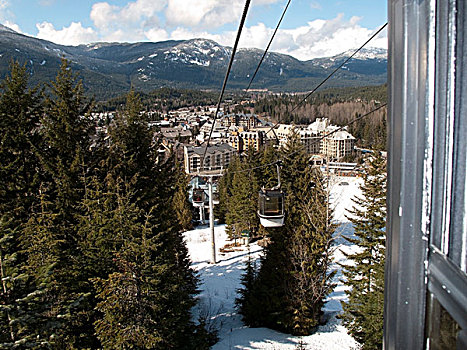 胜地,滑雪缆车,不列颠哥伦比亚省,加拿大