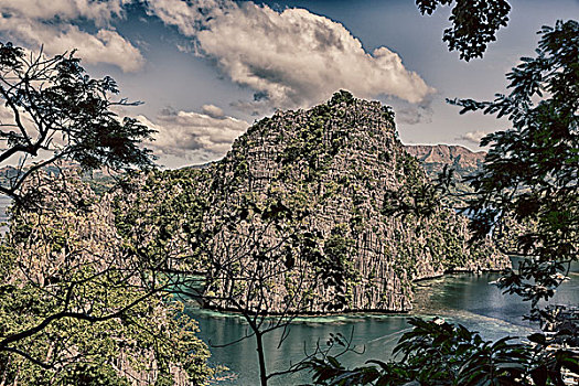 菲律宾,风景,悬崖,漂亮,天堂湾,热带,泻湖