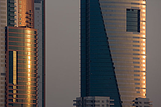 阿联酋,迪拜,媒体,城市,反射,玻璃,塔