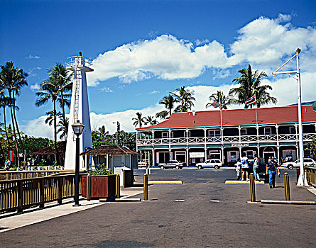 旅店,拉海纳,港口,毛伊岛,夏威夷,美国