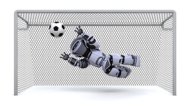 机器人,玩,足球