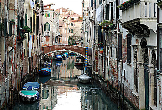 桥,房子,运河,威尼斯,意大利,欧洲