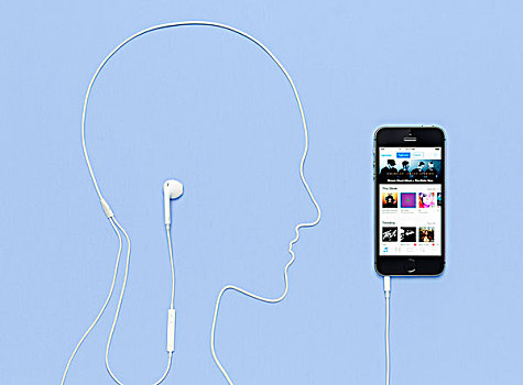 头戴式耳机,线缆,室外,形状,男人,头部,苹果手机,展示,音乐商店
