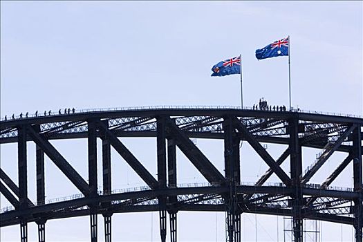 澳大利亚,新南威尔士,悉尼,靠近,上面,悉尼海港大桥,老,挂衣架,罐,上方,悉尼港