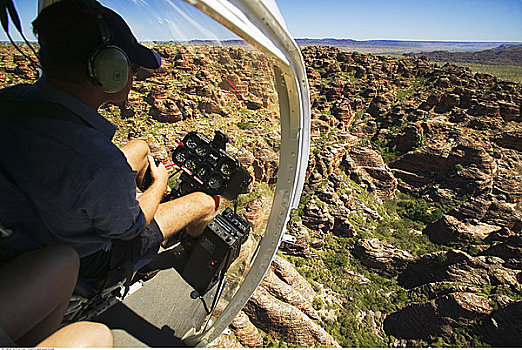 直升飞机,乘,俯视,金伯利,西澳大利亚