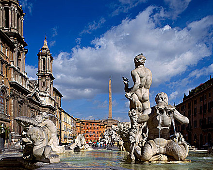 纳佛那广场,喷泉,罗马,意大利