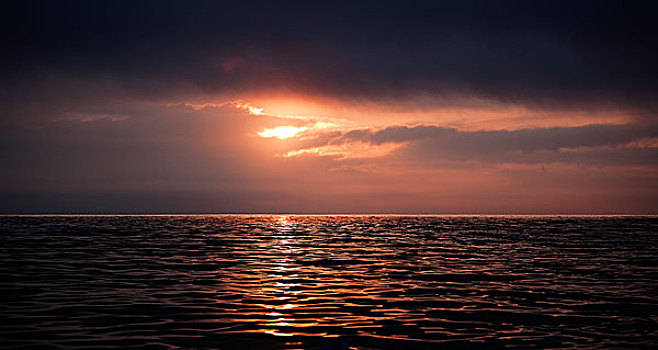 日落,福尔斯湾,南非