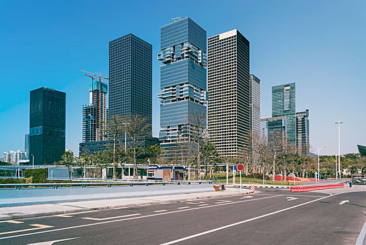 城市道路建筑夜景