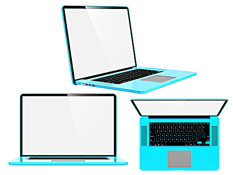 蓝色,现代,笔记本电脑