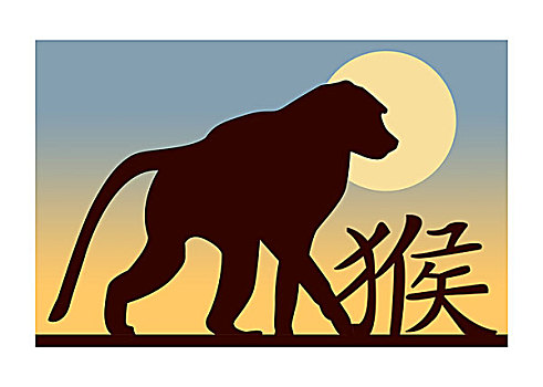 中国,黄道十二宫,黄道宫形,猴子