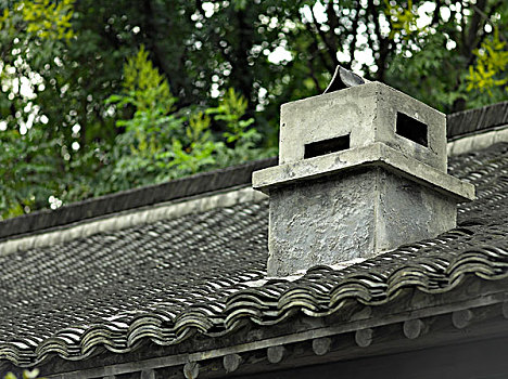 中国建筑,屋顶,烟囱