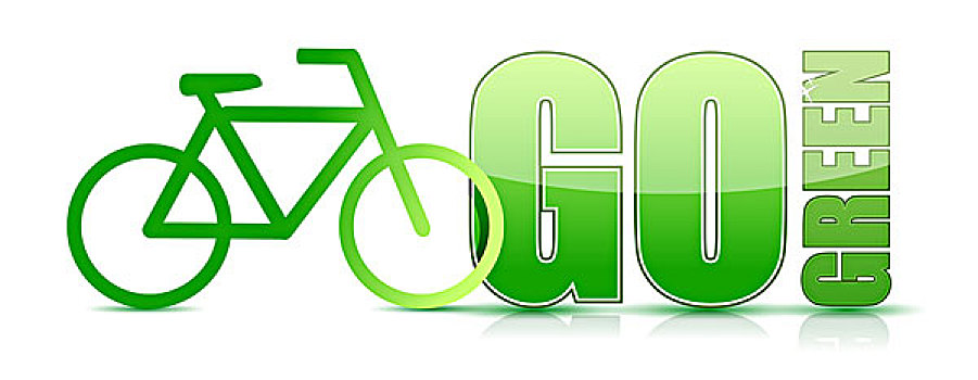 环保,自行车,标识,插画,设计