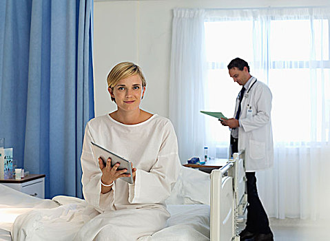 病人,平板电脑,病房