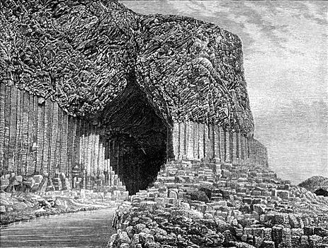 洞穴,岛屿,苏格兰,19世纪,艺术家