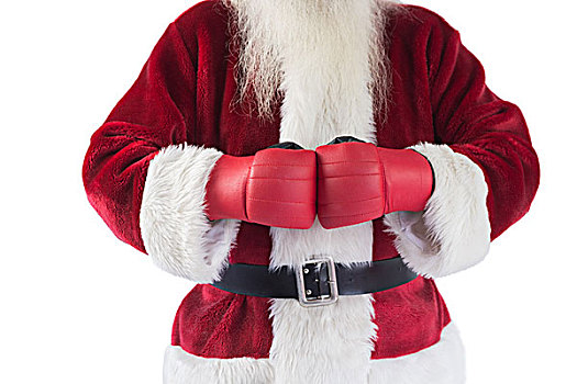 圣诞老人,穿戴,拳击手套