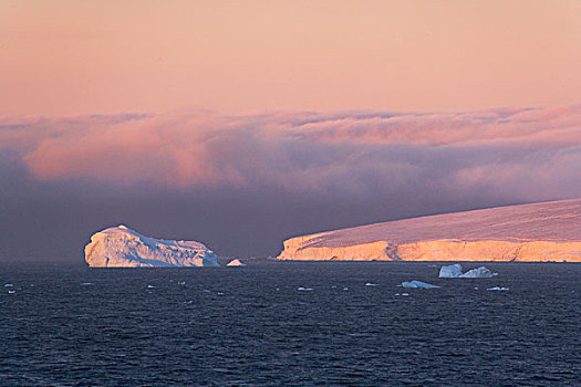 风景,冰山,日出,南极