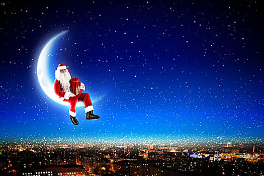 圣诞老人,月亮