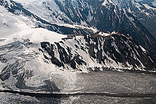 冰河,阿拉斯加山脉,山峦,阿拉斯加,美国