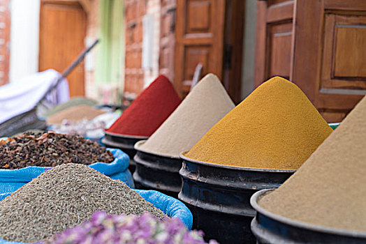 调味品,市场,马拉喀什,摩洛哥