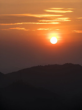 惠州高榜山的夕阳景观