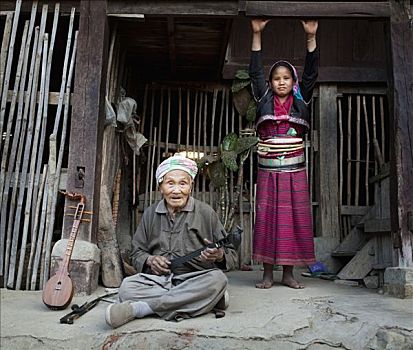 女人,小屋,缅甸