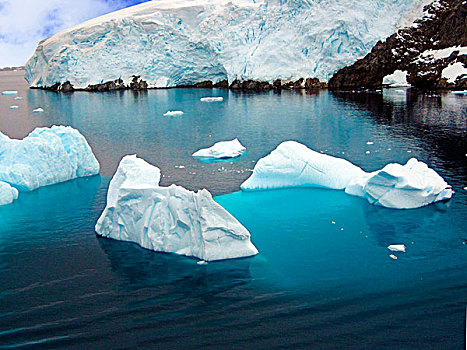 冰山,漂浮,海中,天堂湾,南极半岛,南极