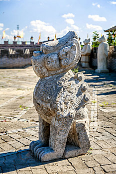 古代动物雕塑,河南省陕州地坑院民俗文化园