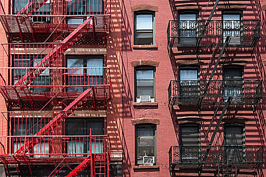 建筑,防火梯,曼哈顿,纽约,美国