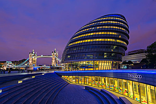 英格兰,伦敦,市政厅,塔桥,黎明,画廊,大幅,尺寸