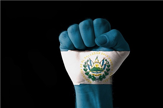 拳头,涂绘,彩色,萨尔瓦多,旗帜