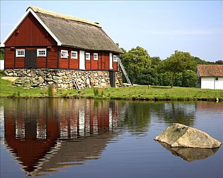 特色,木制,房子,瑞典