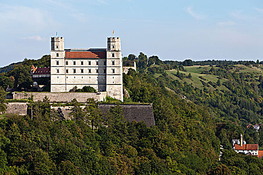 城堡,艾希斯泰特,山谷,上巴伐利亚,巴伐利亚,德国,欧洲