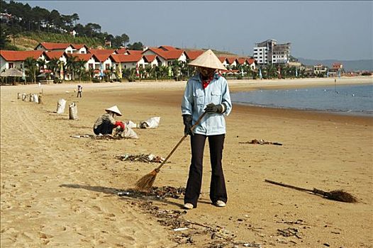 清洁,海滩,国际,旅游,娱乐,复杂,越南