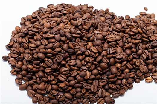 咖啡豆,特写,隔绝,白色背景