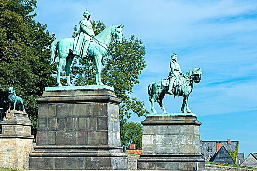 骑士雕像,帝王,弗雷德里克,皇宫,世界遗产,戈斯拉尔,哈尔茨山,下萨克森,德国,欧洲