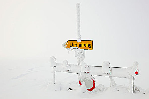 道路,许多,雪,标识