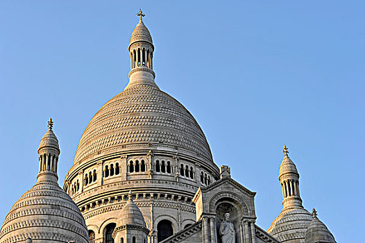 圆顶,大教堂,神圣,心形,巴黎,蒙马特尔,法国,欧洲