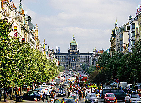 瓦兹拉夫,广场,布拉格,捷克共和国