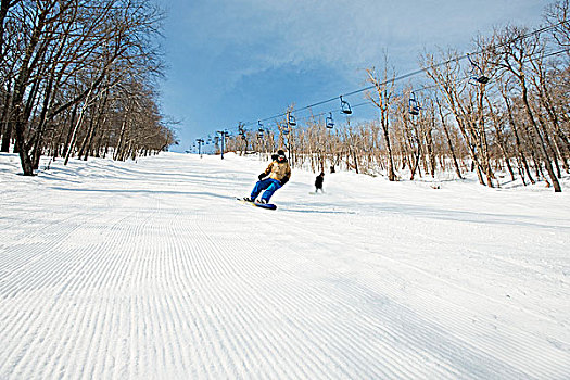 两个人,滑雪板