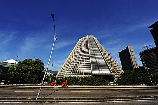 brazil,rio,de,janeiro,catedral,sao,sebastiao,the,current,church,was,built,between,1964,and,1979,replaced,a,series,of,old,churches,that,had,s