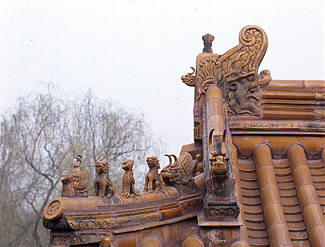 皇家园林建筑上雕刻的龙