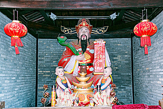 江苏省南京市财神庙雕像建筑景观