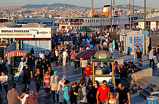 土耳其,伊斯坦布尔,市区,地区,栈桥,船