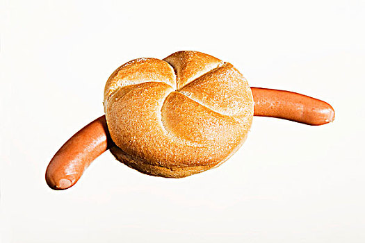 德式小香肠,德国,香肠,面包卷